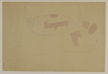 216542 Plattegrond van het bastion Zonnenburg te Utrecht; met weergave van de bebouwing en de ontworpen bewaarschool op ...